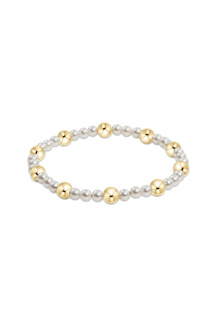 Enewton Pearl Sincerity Pattern 4mm Bead Bracelet - 6mm Gold