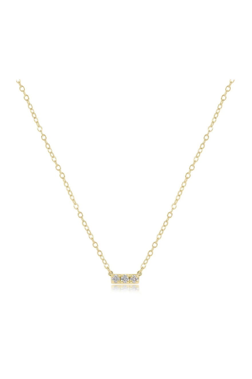 Enewton 14kt Gold and Diamond Significance Bar Necklace - Three