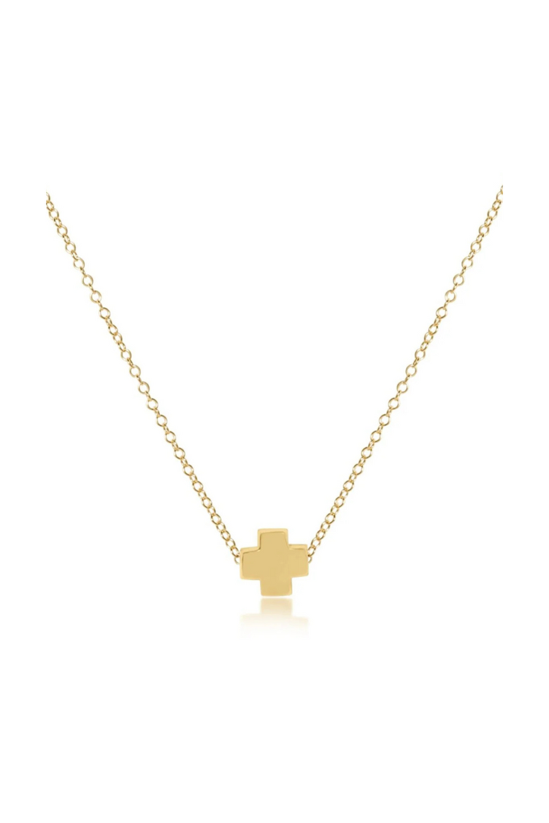 Enewton - 16in Necklace Gold - Classic Beaded Signature Cross Gold - 4mm Bead main image 0