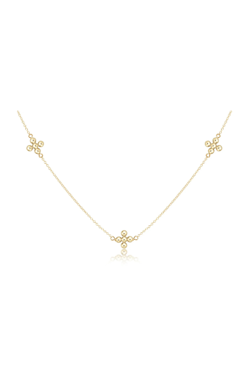Enewton 17” Choker Simplicity Chain Gold - Classic Beaded Signature Cross Gold
