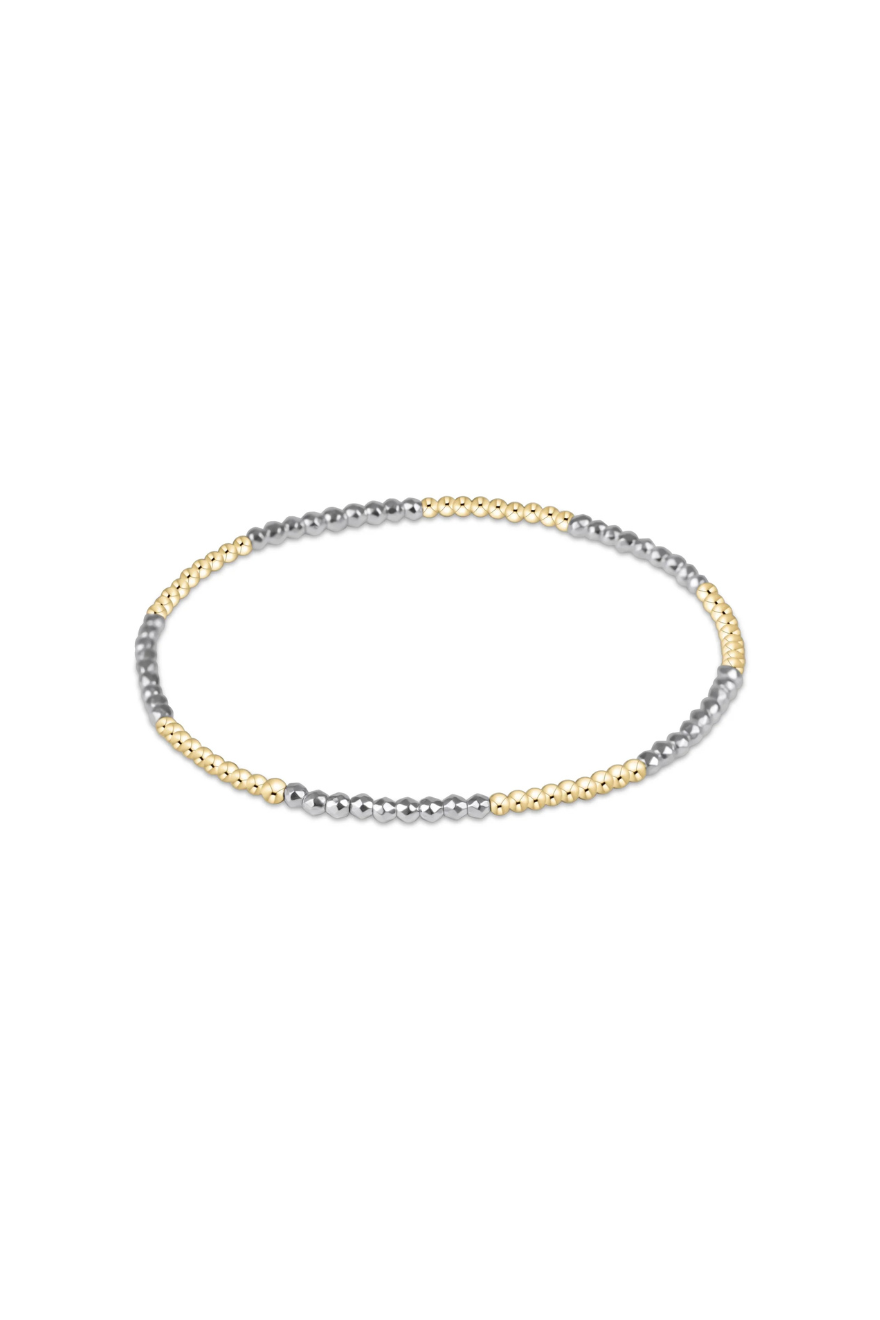 Enewton Blissful Pattern 2mm Bead Bracelet - Bright Silver Faceted Hematite