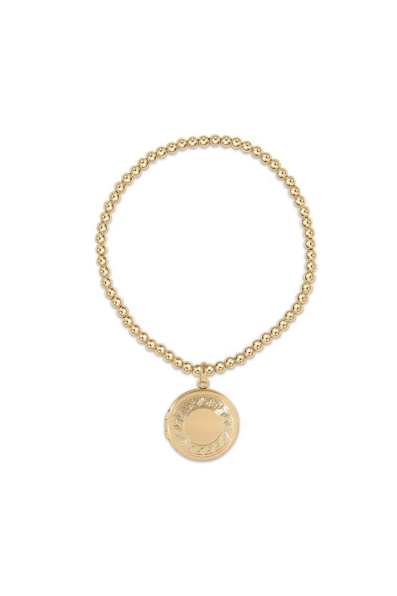 Enewton Classic Gold 3mm Bead Bracelet - Cherish Small Gold Locket