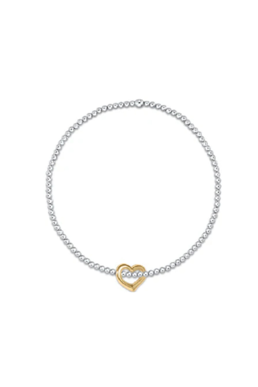 Enewton Classic Sterling Mixed Metal 2.5mm Bead Bracelet - Love Gold Charm