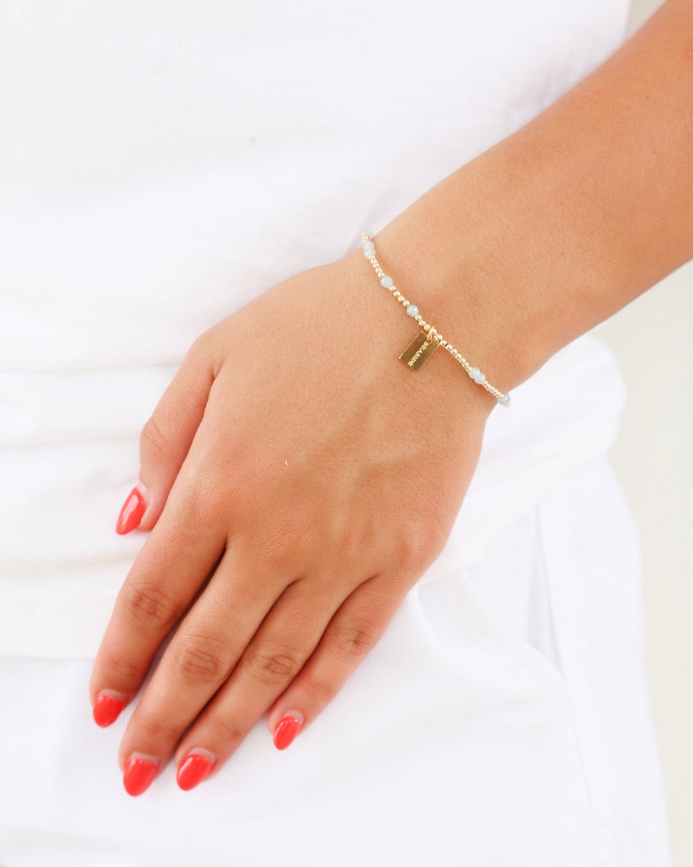 Enewton Hope Unwritten Gemstone Seaside Tag Bracelet - Aquamarine