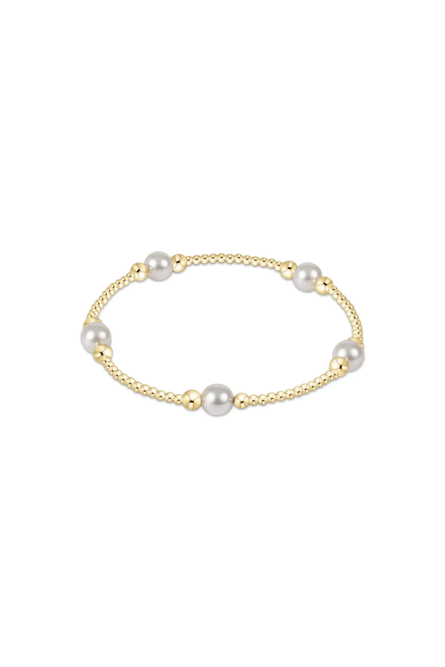 Enewton Purpose Pearl 6mm Bead Bracelet - Gold