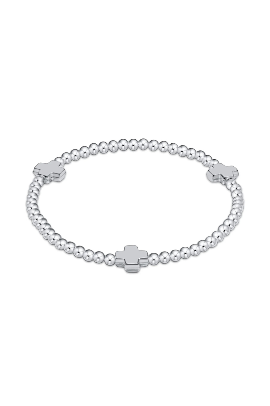 Enewton Signature Cross Sterling Pattern 3mm Bead Bracelet - Sterling