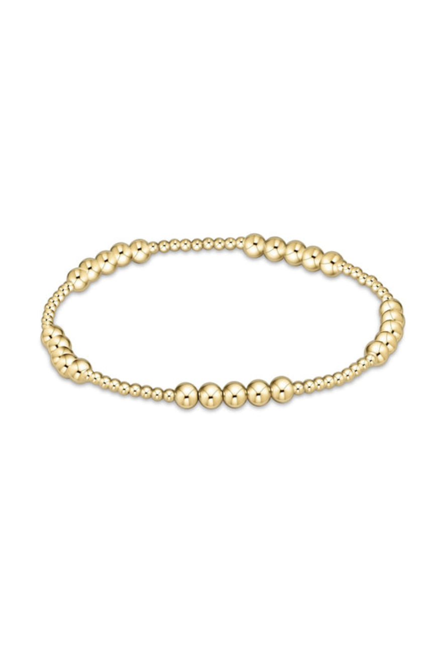 Enewton Classic Blissful Pattern 2mm Bead Bracelet - 4mm Gold