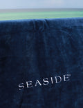 Navy Embroidered Beach Towel