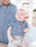 Navy Stripe Infant Bud Polo Onesie