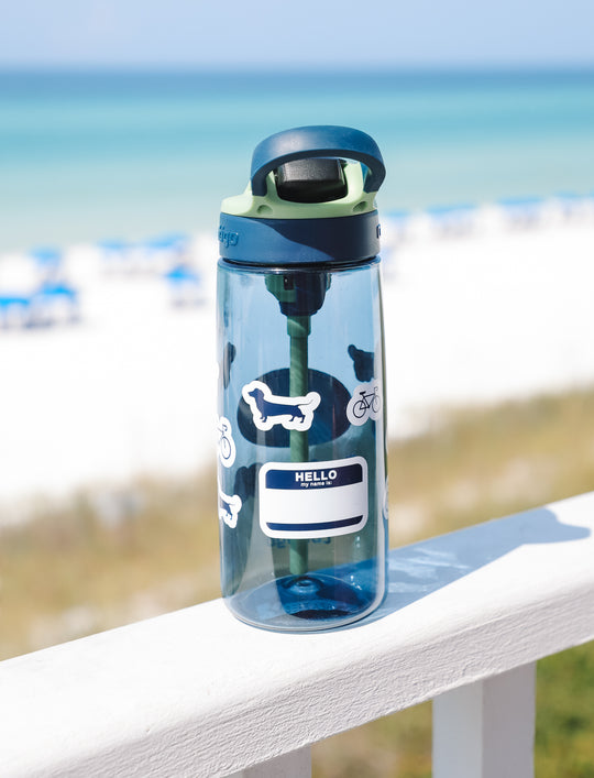 Blue Seaside Sticker Bottle