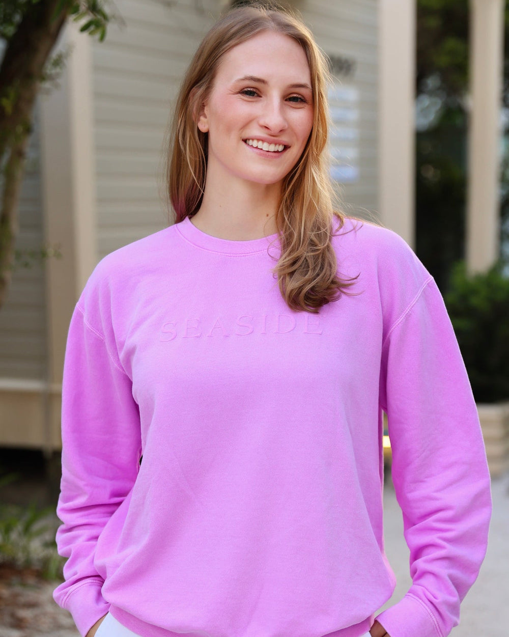 Bright Berry Lightweight Crewneck Sweatshirt Monochrome Purple