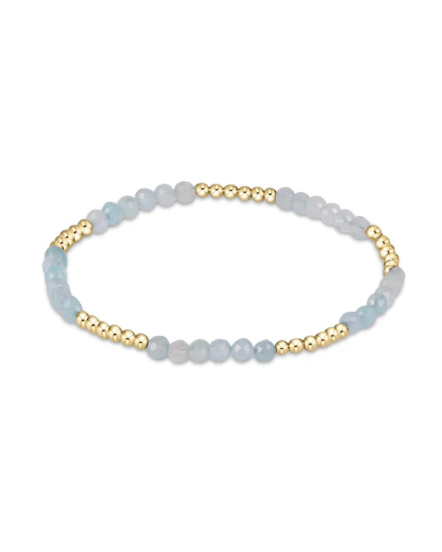 Blissful Pattern 2.5mm Bead Bracelet - Aquamarine