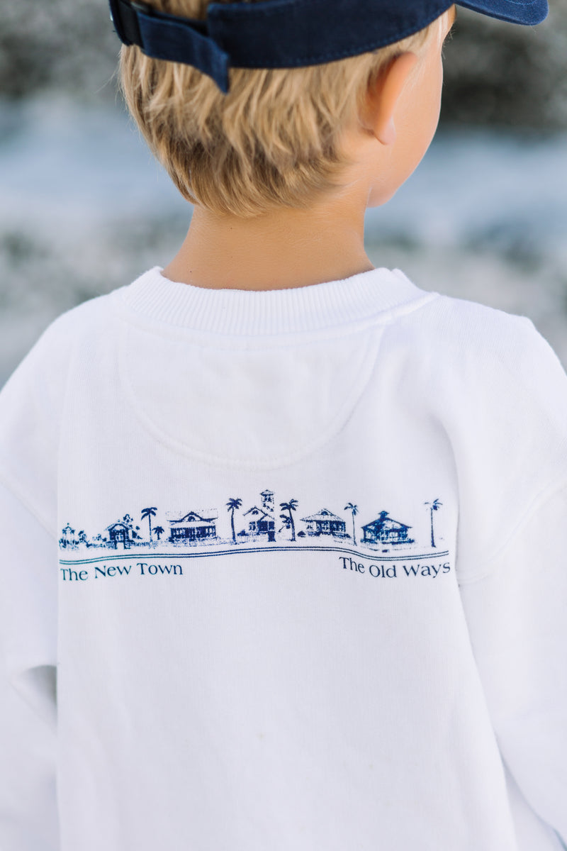 Youth White Seaside Sweatshirt – The Seaside Style