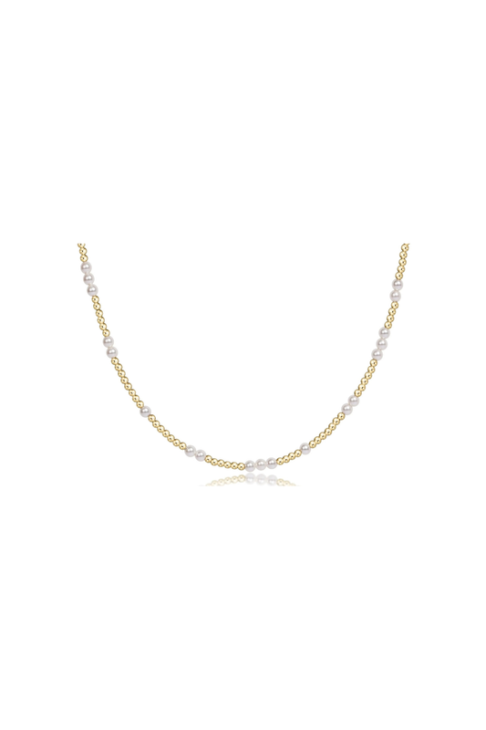 15" CHOKER HOPE 3MM PEARL-GOLD