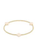 Enewton Signature Cross Gold Pattern 2mm Bead Bracelet - Off White