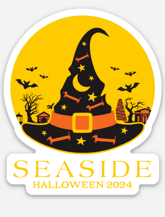 2024 Seaside Halloween Sticker with Bud the Dachshund 