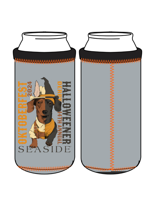 2024 Seaside Halloweener Slim Can Koozie with Bud the Dachshund 