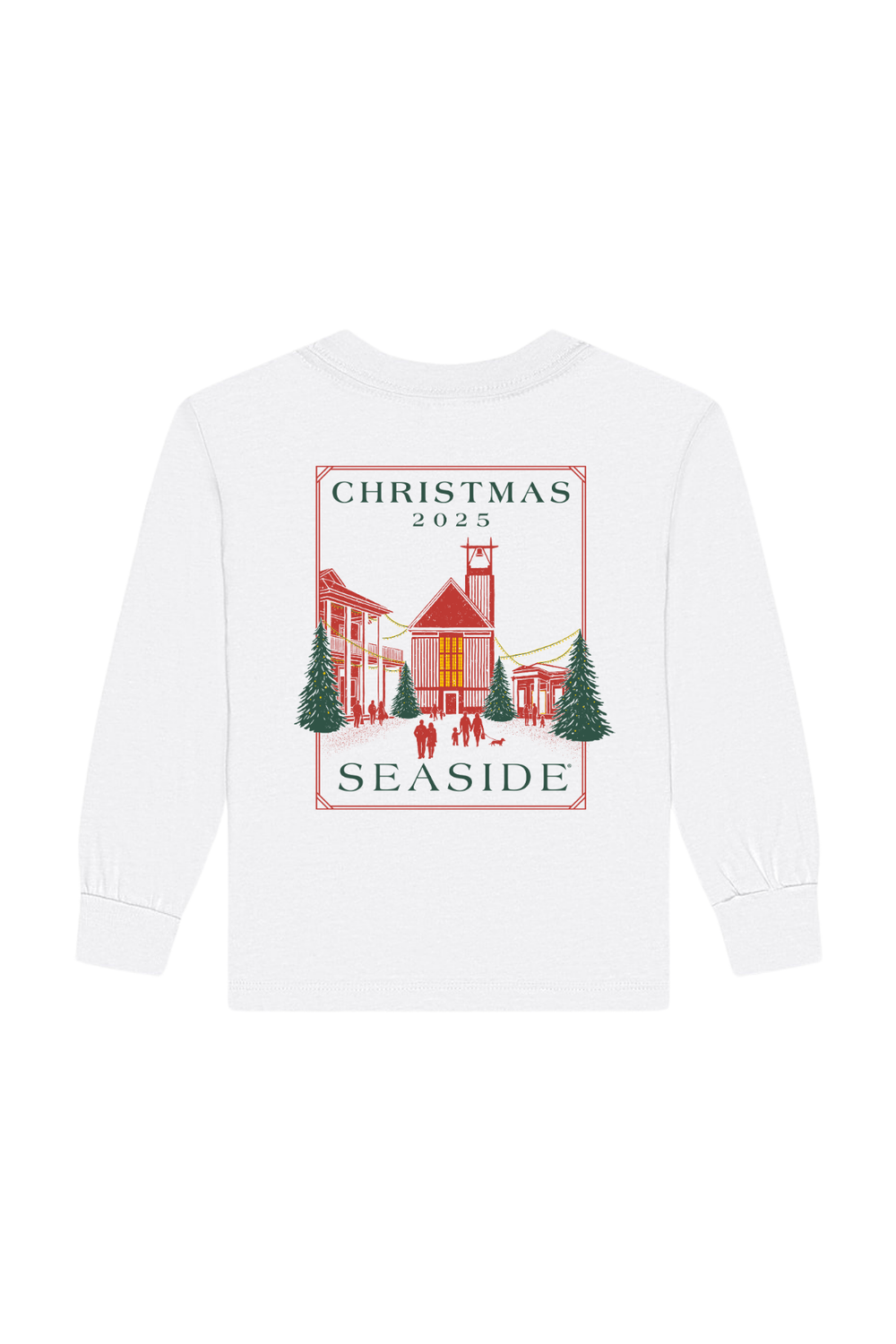 2025 Toddler White Seaside Christmas Tee Back