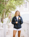 Navy Blue Seaside Zip Hoodie