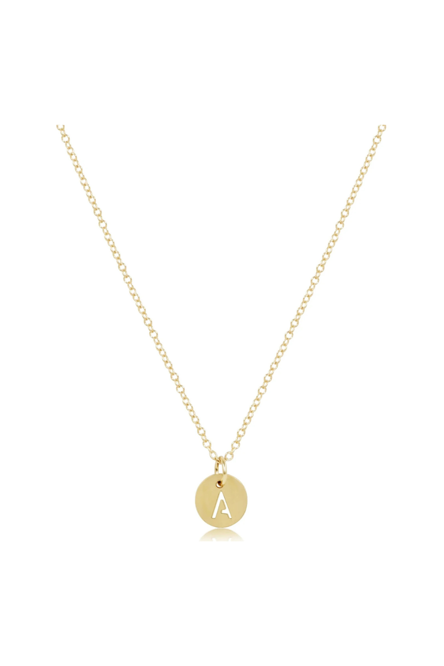 Enewton 16" Necklace Gold - Respect Initial Small Gold Disc