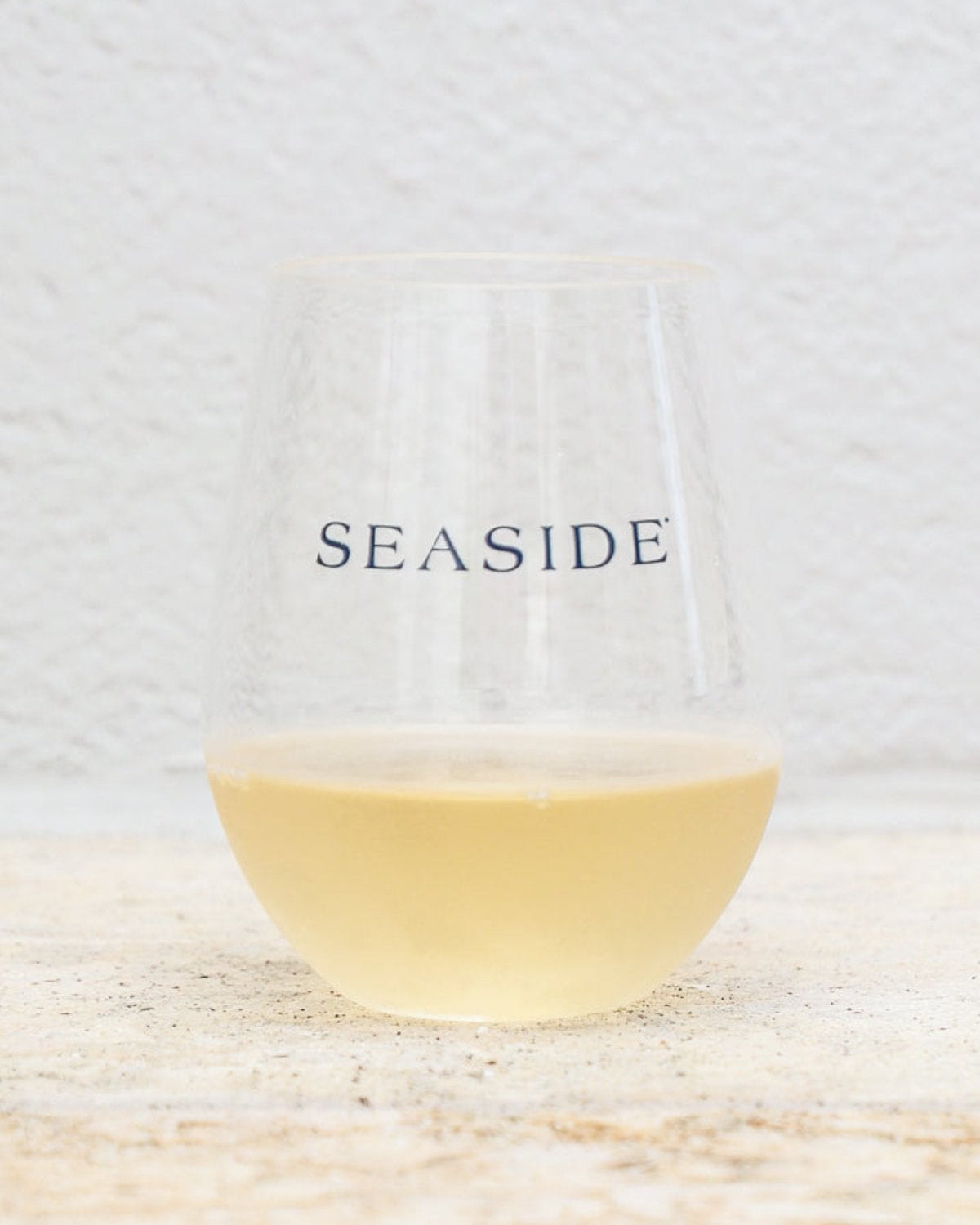 Acrylic SEASIDE¬Æ Wine Glass with Navy Lettering 