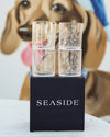 Acrylic Seaside Map Glasses Set of 4 with Seaside Box