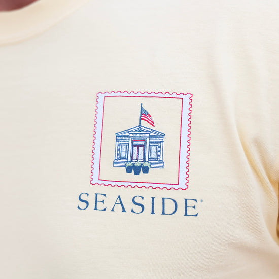 Americana Postage Stamps Tee Patriotic The Seaside Style 30a Yellow