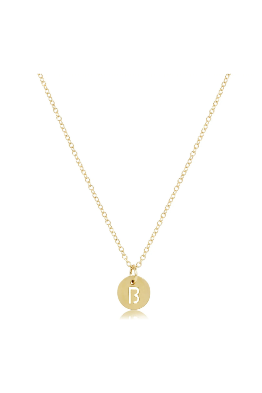 Enewton 16" Necklace Gold - Respect Initial Small Gold Disc