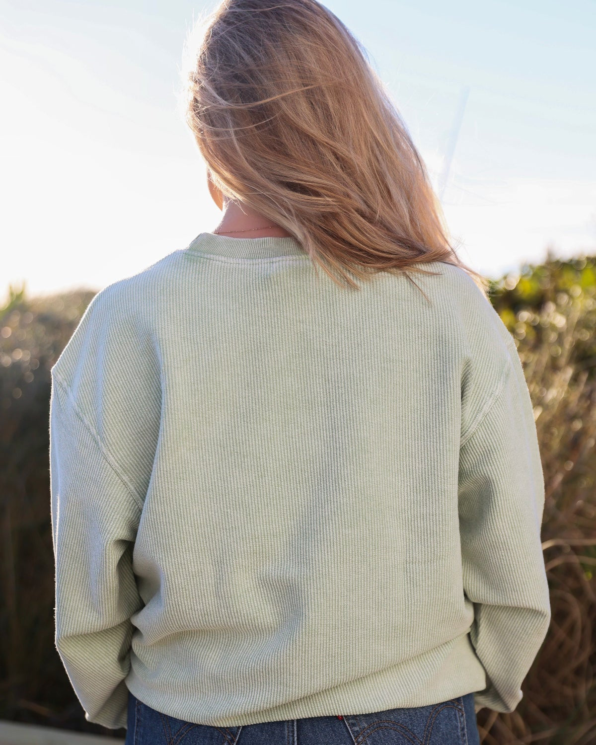 The Seaside Style Bay Seaside Corded Embroidered Sweatshirt