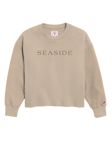 Beige Seaside Reverse Fleece Midi Sweatshirt