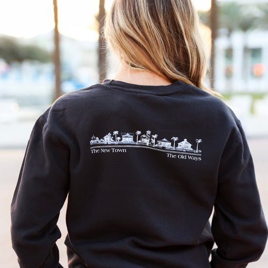 Black Lightweight Unisex Seaside Sweatshirt back 