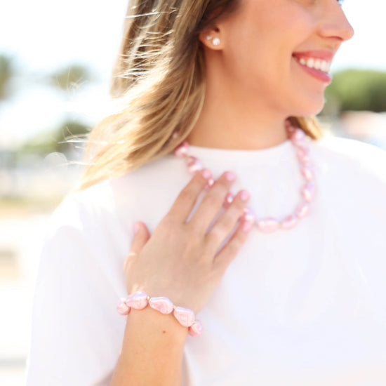 Pink Blossom Pearl Neckalce and Bracelet Seaside Florida 30A