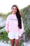 Blossom Pink Seaside Cropped Mini Mock-Neck Sweatshirt The Seaside Style 30a