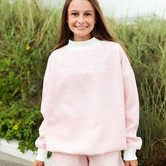 Blossom Stripe Seaside Mock Neck The Seaside Style 30a