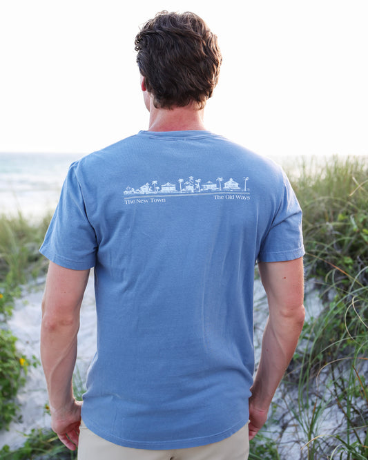 Blue Jean Shortsleeve Unisex Seaside Florida Tee The Seaside Style 30A