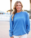 Blue Seaside Corded Crewneck Sweatshirt The Seaside Style 30A
