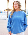 Blue Seaside Corded Crewneck Sweatshirt The Seaside Style 30A