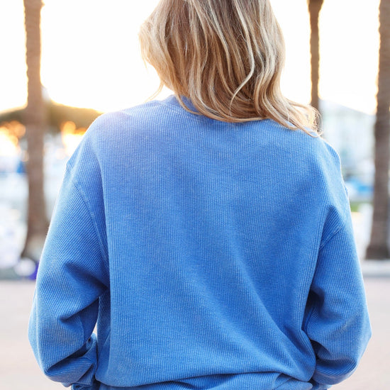 Blue Seaside Corded Crewneck Sweatshirt The Seaside Style 30A 