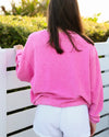 Bubblegum Pink Watermelon Crunchberry Seaside Corded Embroidered Sweatshirt