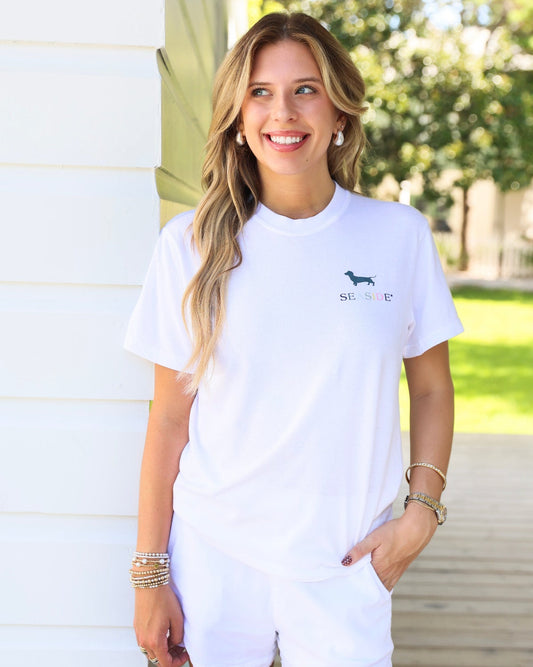 Bud the Dachshund Striped Seaside Tee