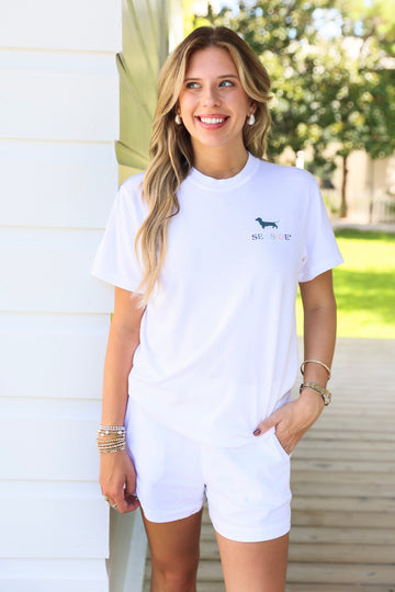 Bud the Dachshund Striped Seaside Tee