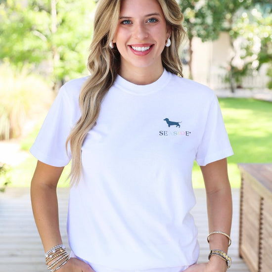 Bud the Dachshund Striped Seaside Tee