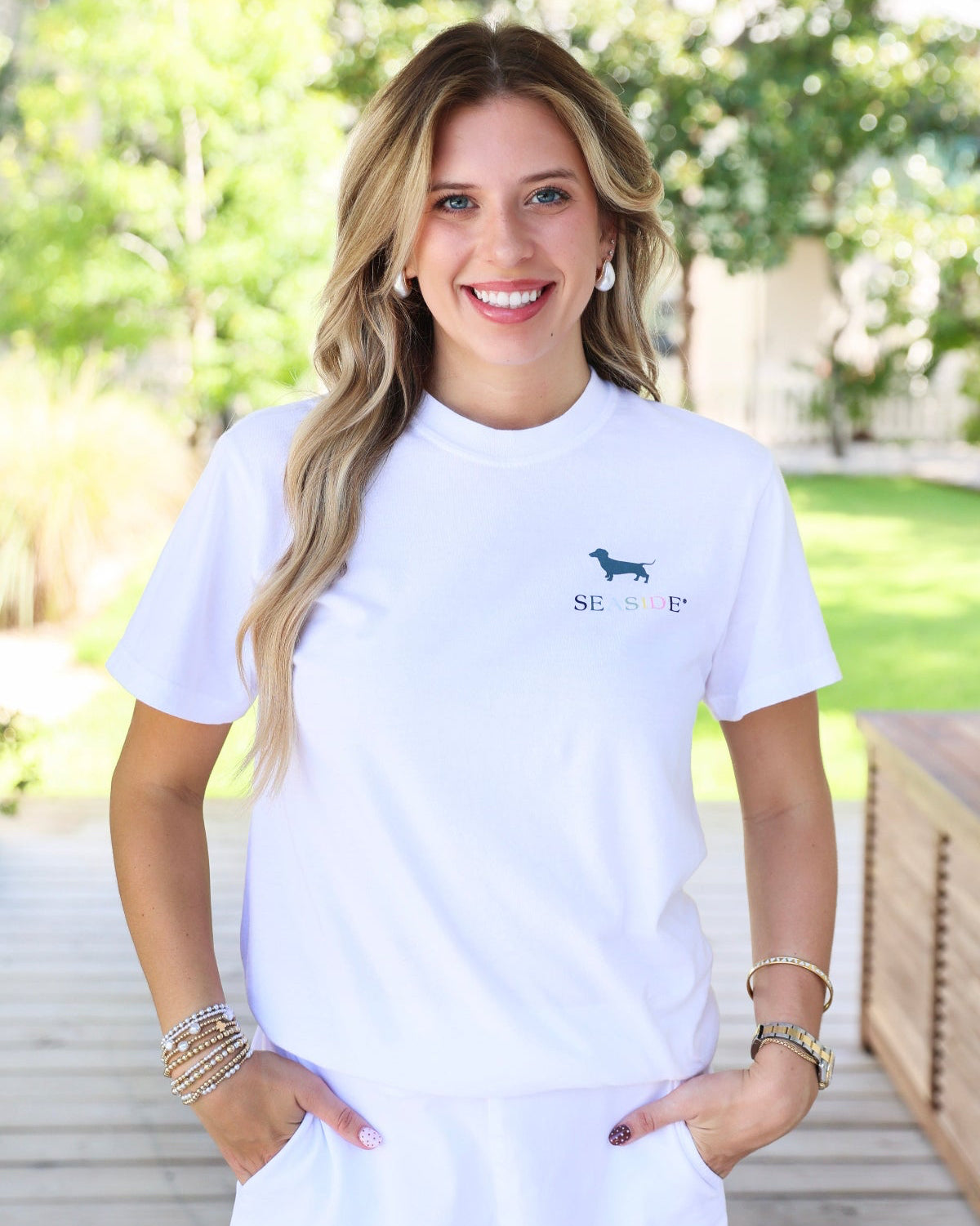 Bud the Dachshund Striped Seaside Tee