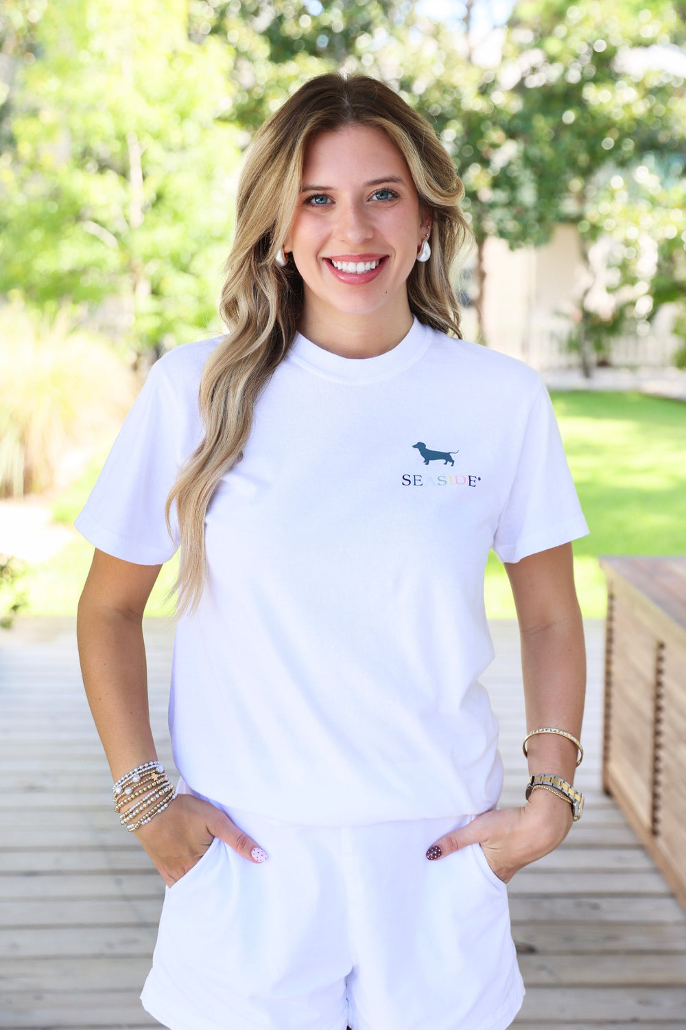 Bud the Dachshund Striped Seaside Tee