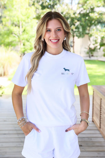 Bud the Dachshund Striped Seaside Tee