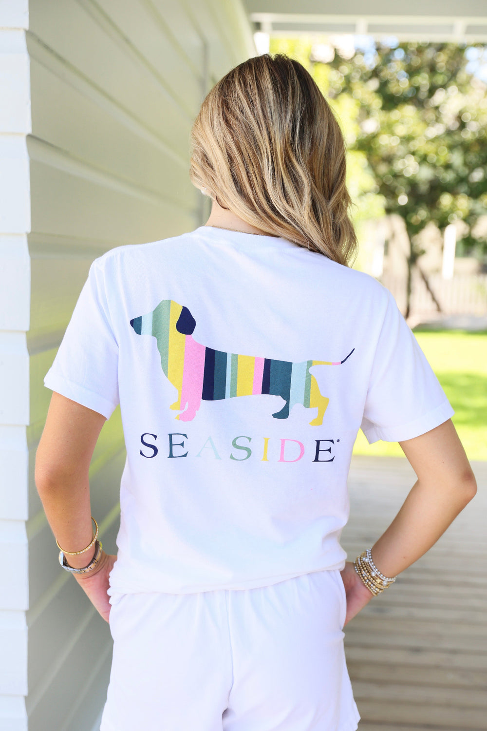 Bud the Dachshund Striped Seaside Tee