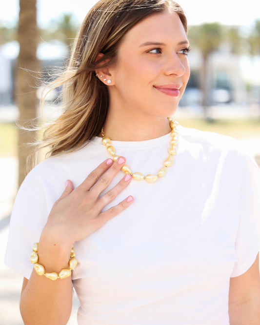 Butter Pearl Bracelet and Necklace Seaside Florida 30A