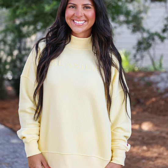Butter Yellow Seaside Mock Neck Sweatshirt 30a The Seaside Style 