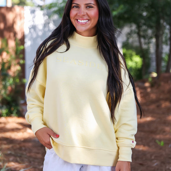 Butter Yellow Seaside Mock Neck Sweatshirt The Seaside Style 30a