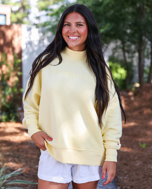 Butter Yellow Seaside Mock Neck Sweatshirt The Seaside Style 30a